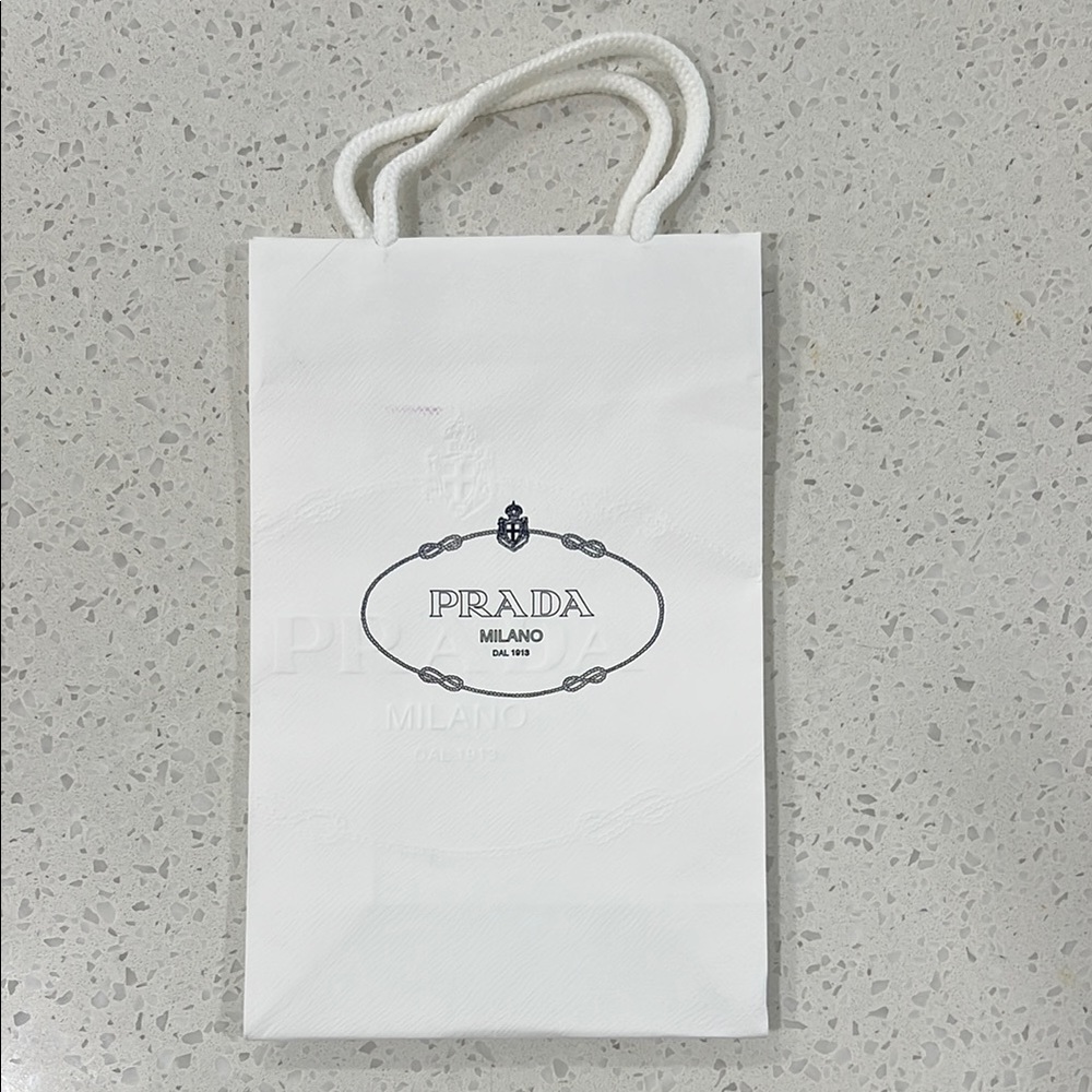 Prada White Logo Gift Bag